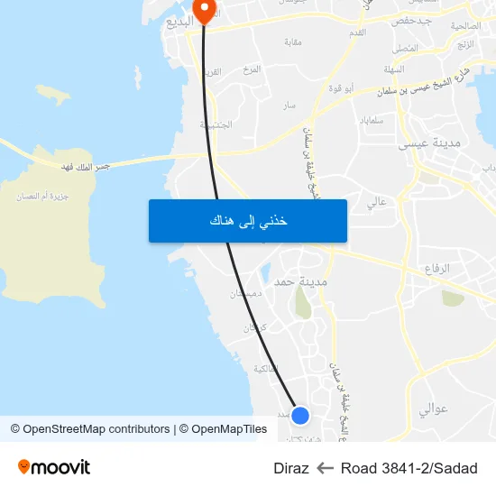 Road 3841-2/Sadad to Diraz map