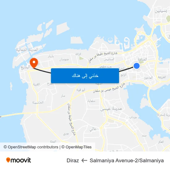 Salmaniya Avenue-2/Salmaniya to Diraz map