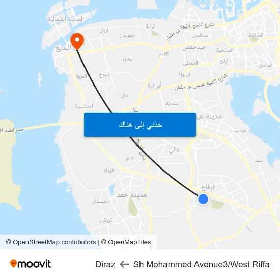 Sh Mohammed Avenue3/West Riffa to Diraz map