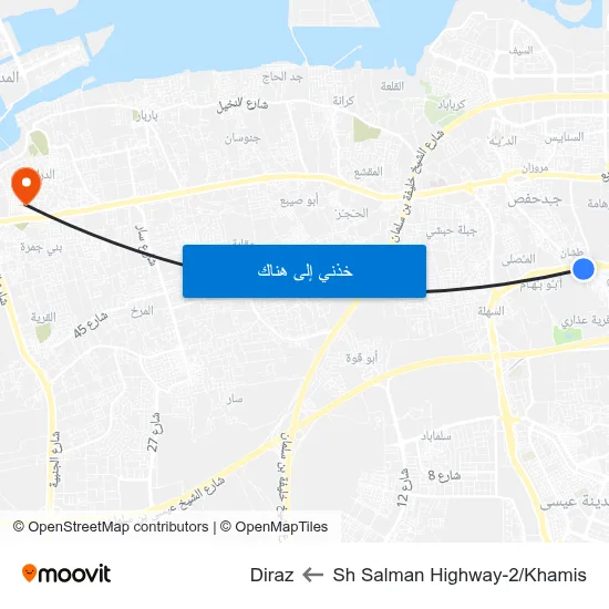 Sh Salman Highway-2/Khamis to Diraz map