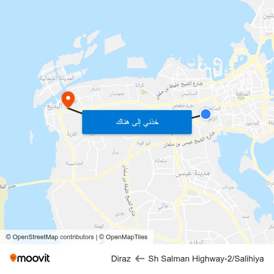 Sh Salman Highway-2/Salihiya to Diraz map