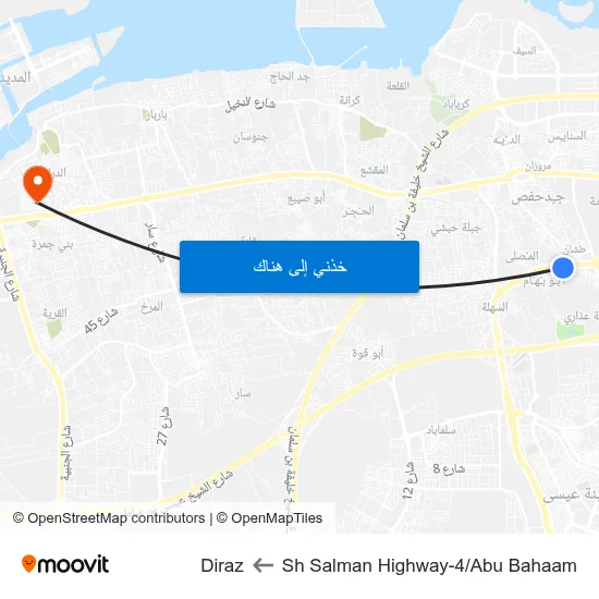 Sh Salman Highway-4/Abu Bahaam to Diraz map