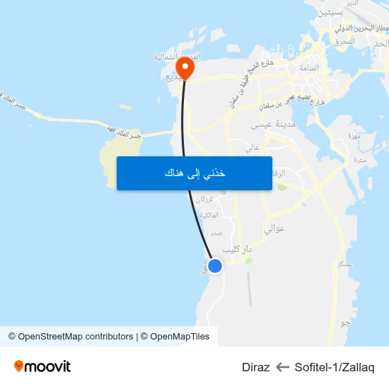 Sofitel-1/Zallaq to Diraz map