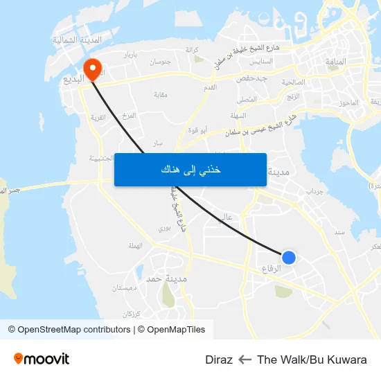 The Walk/Bu Kuwara to Diraz map