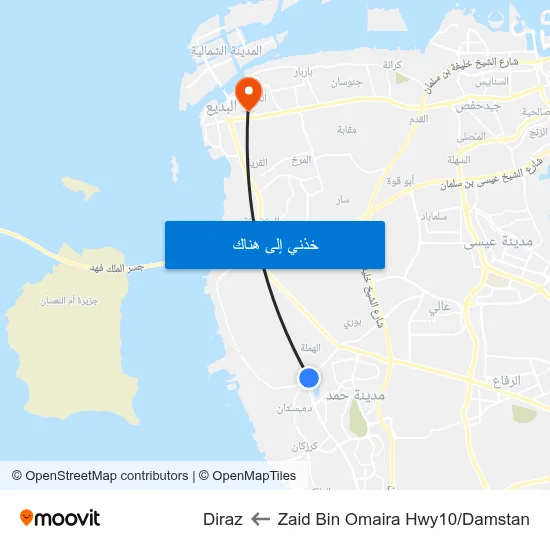 Zaid Bin Omaira Hwy10/Damstan to Diraz map