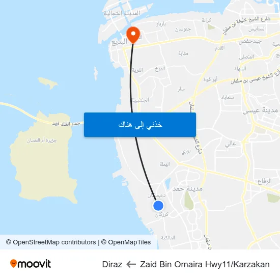 Zaid Bin Omaira Hwy11/Karzakan to Diraz map