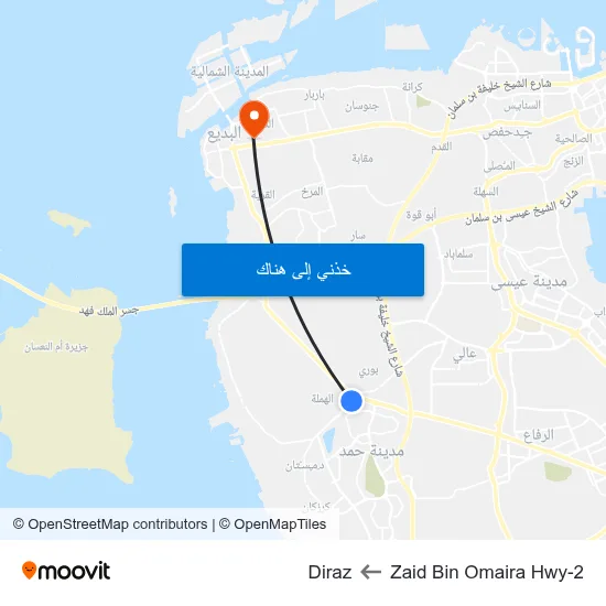 Zaid Bin Omaira Hwy-2 to Diraz map