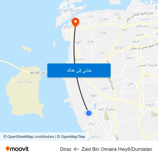 Zaid Bin Omaira Hwy6/Dumistan to Diraz map