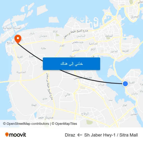 Sh Jaber Hwy-1 / Sitra Mall to Diraz map
