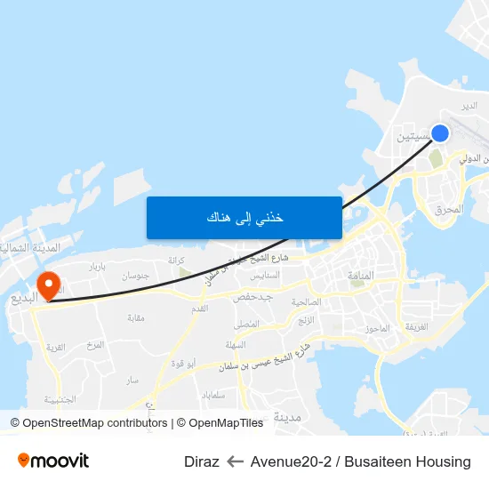 Avenue20-2 / Busaiteen Housing to Diraz map