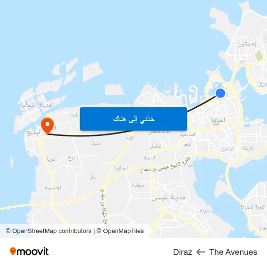 The Avenues to Diraz map