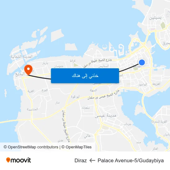 Palace Avenue-5/Gudaybiya to Diraz map