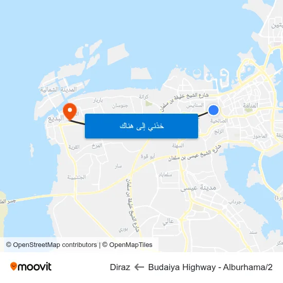 Budaiya Highway - Alburhama/2 to Diraz map