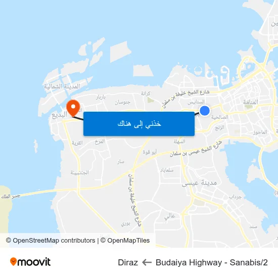 Budaiya Highway - Sanabis/2 to Diraz map