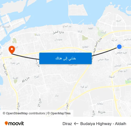 Budaiya Highway - Aldaih to Diraz map