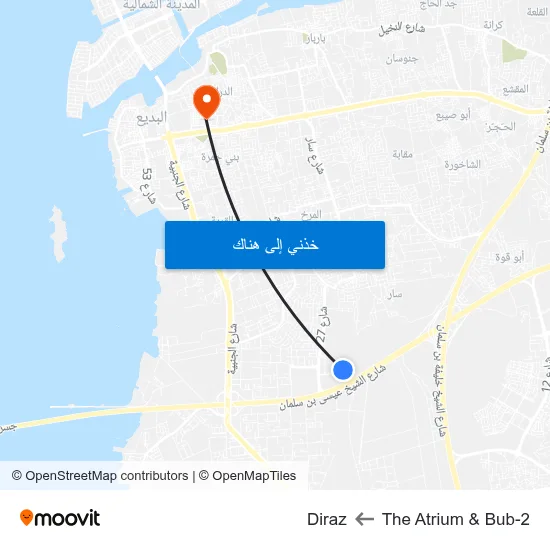 The Atrium & Bub-2 to Diraz map