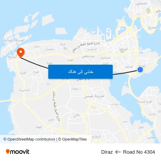 Road No 4304 to Diraz map