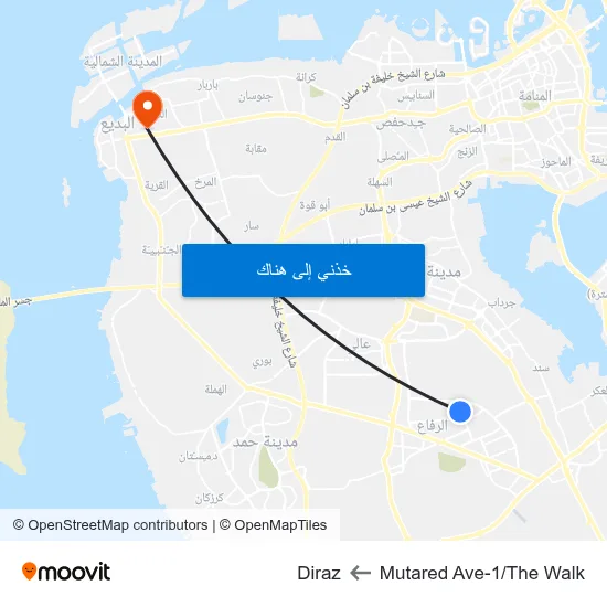 Mutared Ave-1/The Walk to Diraz map