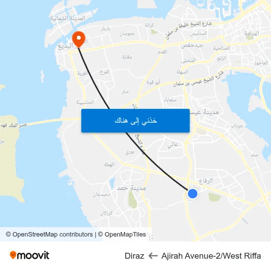 Ajirah Avenue-2/West Riffa to Diraz map