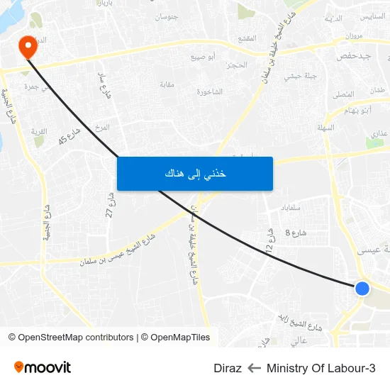Ministry Of Labour-3 to Diraz map