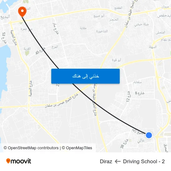 Driving School - 2 to Diraz map