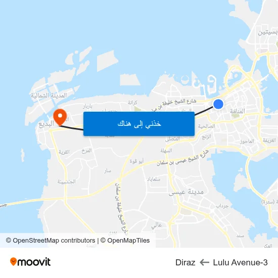 Lulu Avenue-3 to Diraz map