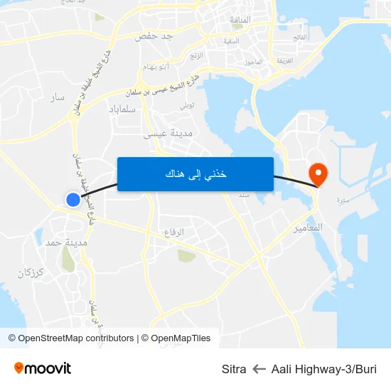 Aali Highway-3/Buri to Sitra map