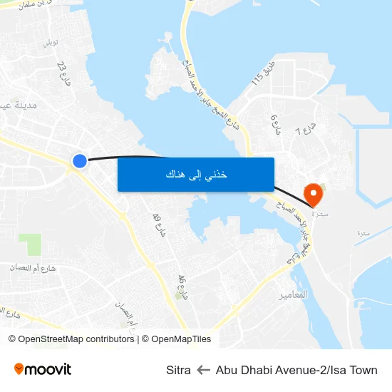 Abu Dhabi Avenue-2/Isa Town to Sitra map