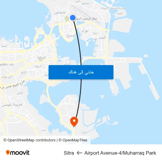 Airport Avenue-4/Muharraq Park to Sitra map