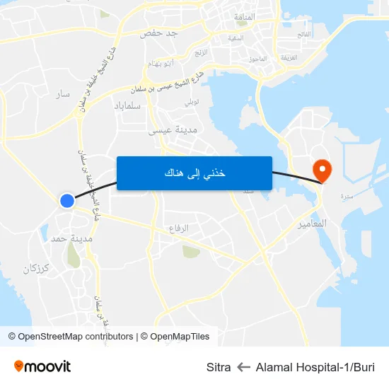 Alamal Hospital-1/Buri to Sitra map