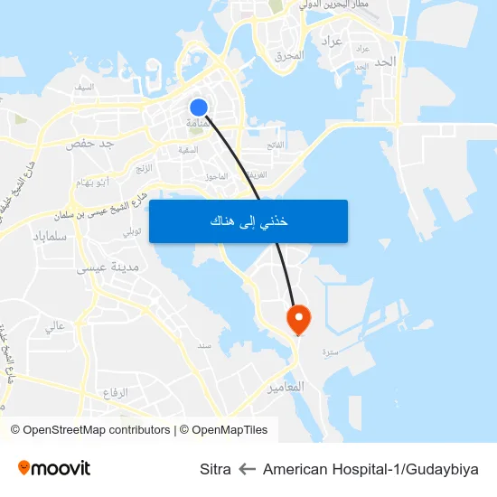 American Hospital-1/Gudaybiya to Sitra map