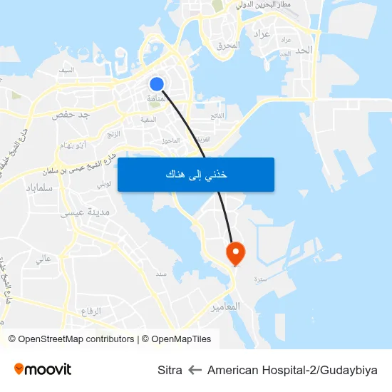 American Hospital-2/Gudaybiya to Sitra map