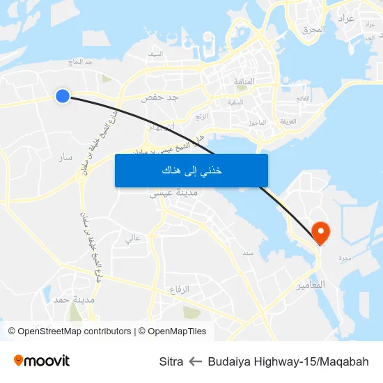 Budaiya Highway-15/Maqabah to Sitra map