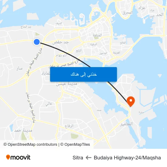 Budaiya Highway-24/Maqsha to Sitra map