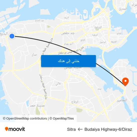 Budaiya Highway-6/Diraz to Sitra map