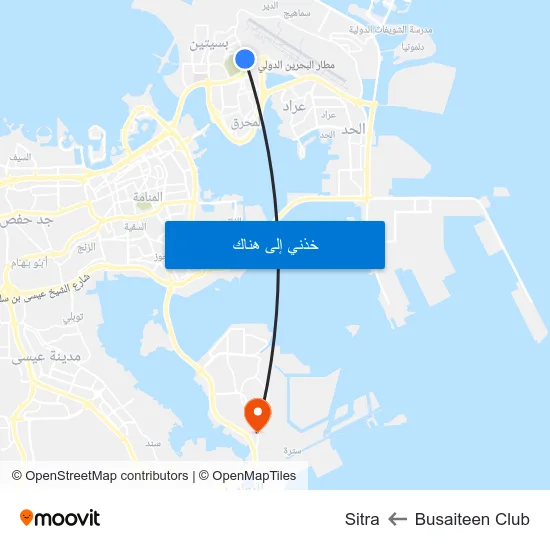 Busaiteen Club to Sitra map