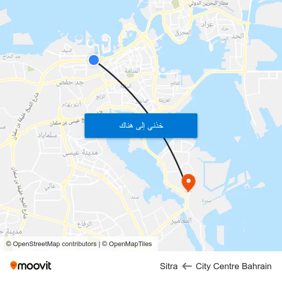 City Centre Bahrain to Sitra map