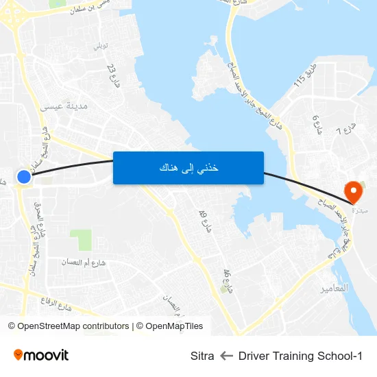 Driver Training School-1 to Sitra map