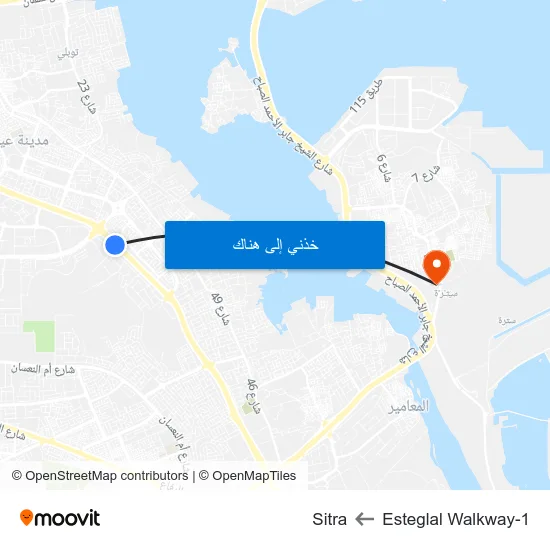 Esteglal Walkway-1 to Sitra map