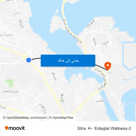 Esteglal Walkway-2 to Sitra map