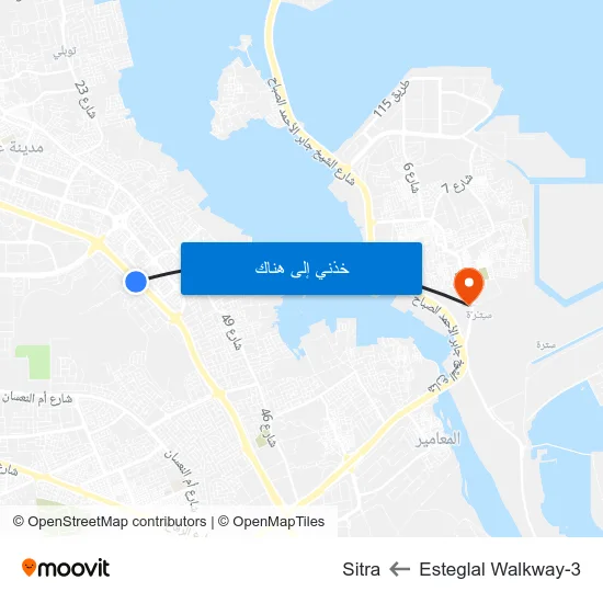 Esteglal Walkway-3 to Sitra map