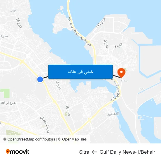 Gulf Daily News-1/Behair to Sitra map