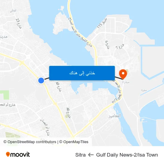 Gulf Daily News-2/Isa Town to Sitra map