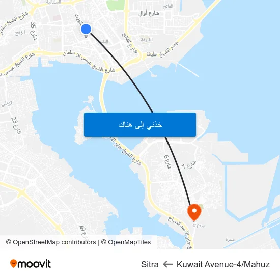 Kuwait Avenue-4/Mahuz to Sitra map