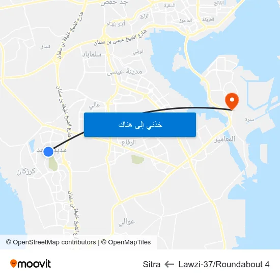 Lawzi-37/Roundabout 4 to Sitra map