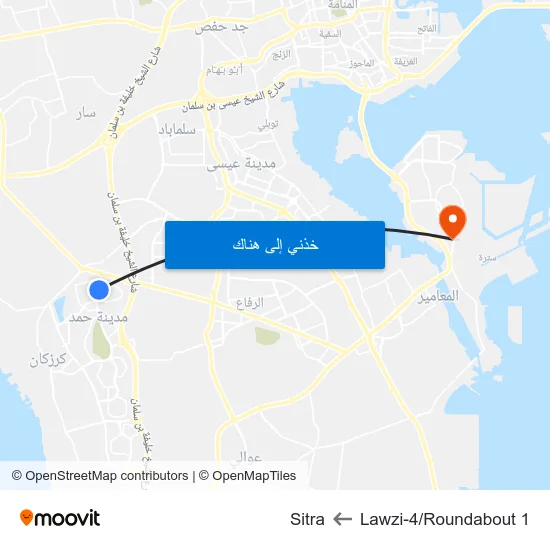 Lawzi-4/Roundabout 1 to Sitra map