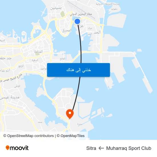 Muharraq Sport Club to Sitra map
