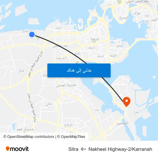 Nakheel Highway-2/Karranah to Sitra map