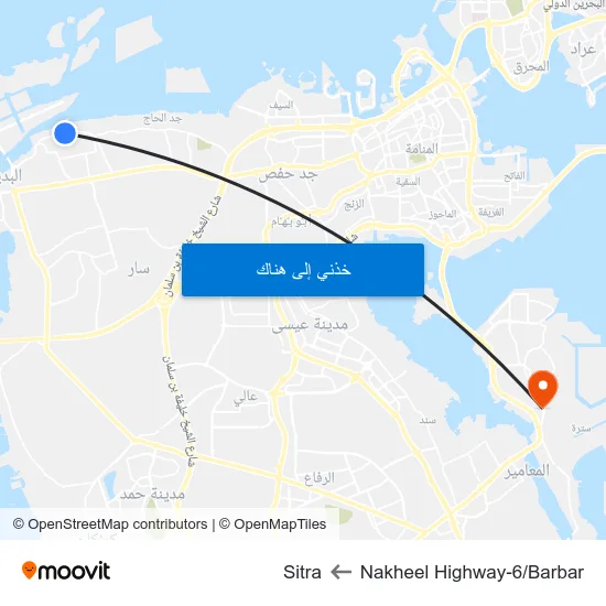 Nakheel Highway-6/Barbar to Sitra map