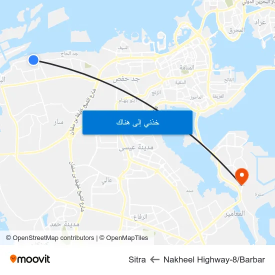 Nakheel Highway-8/Barbar to Sitra map
